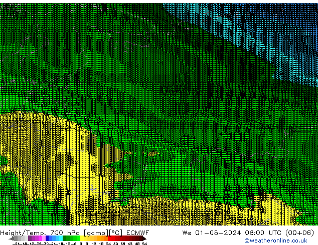 Height/Temp. 700 гПа ECMWF ср 01.05.2024 06 UTC