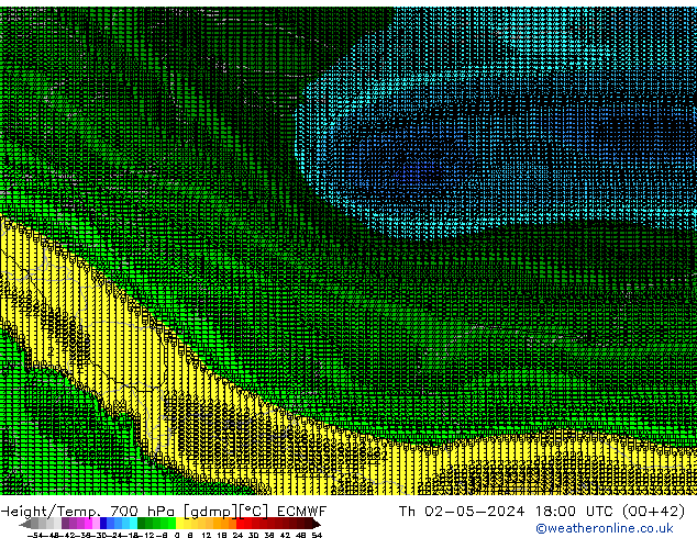 Height/Temp. 700 hPa ECMWF  02.05.2024 18 UTC