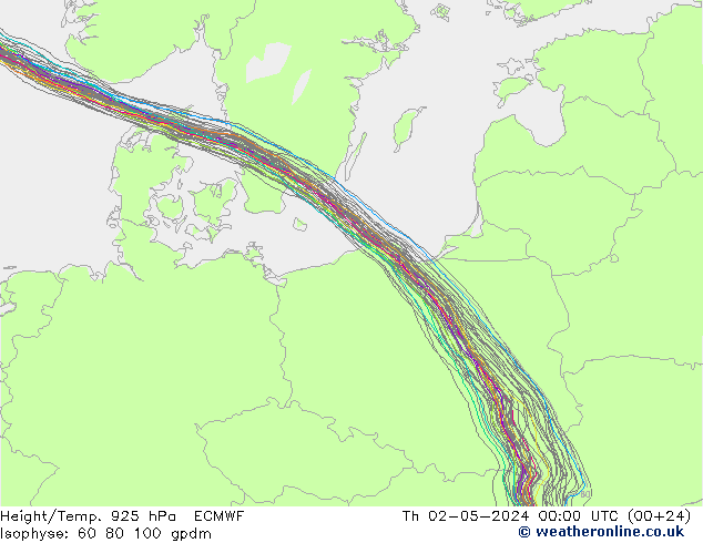 Height/Temp. 925 гПа ECMWF чт 02.05.2024 00 UTC