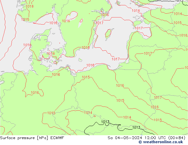 Surface pressure ECMWF Sa 04.05.2024 12 UTC