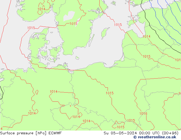 Luchtdruk (Grond) ECMWF zo 05.05.2024 00 UTC