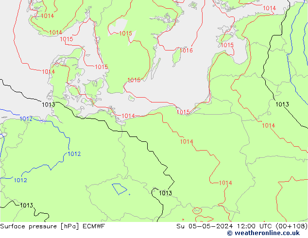 Yer basıncı ECMWF Paz 05.05.2024 12 UTC