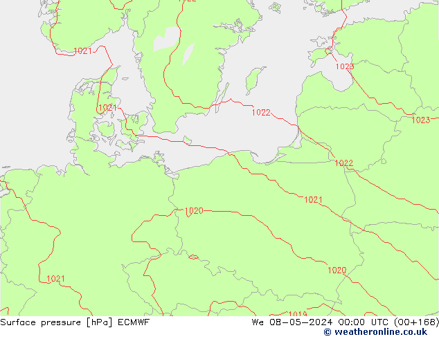 pression de l'air ECMWF mer 08.05.2024 00 UTC