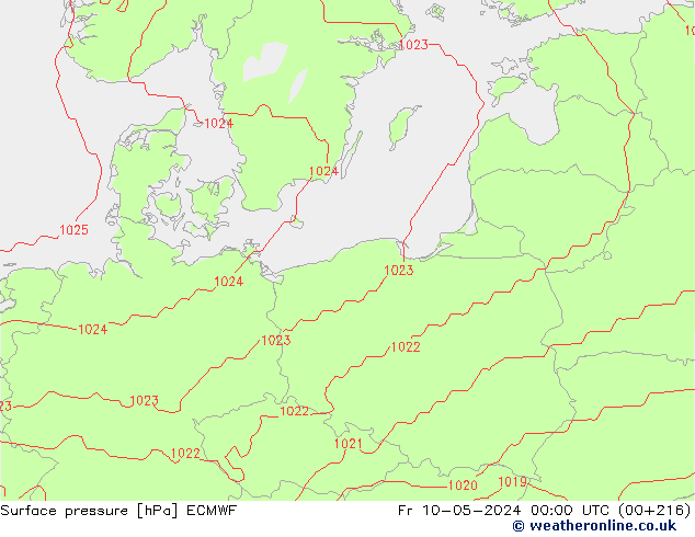 Surface pressure ECMWF Fr 10.05.2024 00 UTC