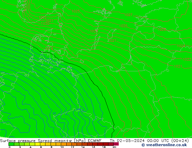 pression de l'air Spread ECMWF jeu 02.05.2024 00 UTC