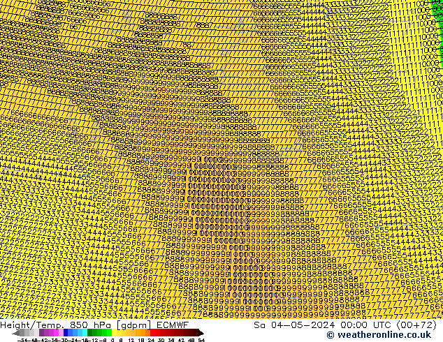 Height/Temp. 850 hPa ECMWF Sa 04.05.2024 00 UTC