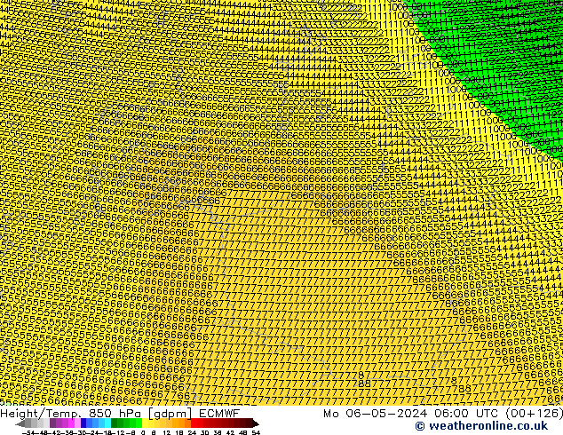 Height/Temp. 850 hPa ECMWF Mo 06.05.2024 06 UTC