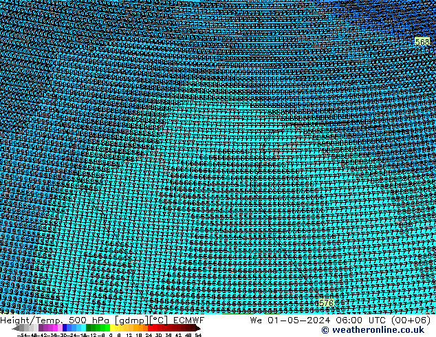 Height/Temp. 500 гПа ECMWF ср 01.05.2024 06 UTC