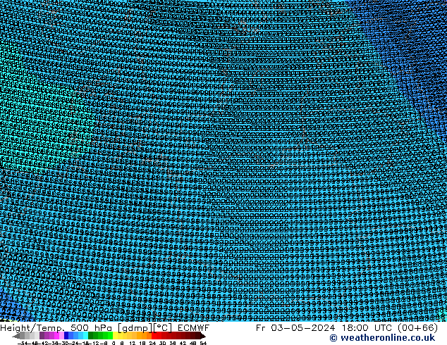 Géop./Temp. 500 hPa ECMWF ven 03.05.2024 18 UTC