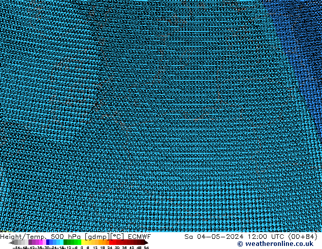 Height/Temp. 500 hPa ECMWF Sa 04.05.2024 12 UTC