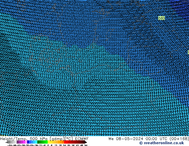 Géop./Temp. 500 hPa ECMWF mer 08.05.2024 00 UTC