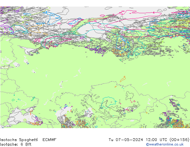 Isotachen Spaghetti ECMWF di 07.05.2024 12 UTC