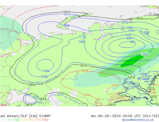 Jet stream ECMWF Seg 06.05.2024 00 UTC