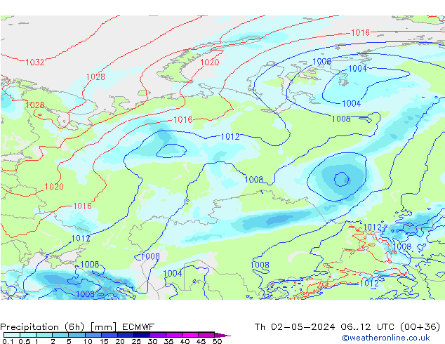 opad (6h) ECMWF czw. 02.05.2024 12 UTC