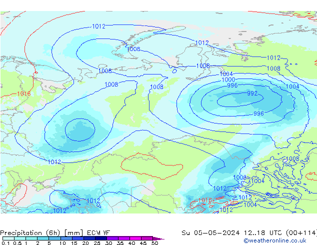 Yağış (6h) ECMWF Paz 05.05.2024 18 UTC