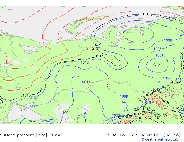 приземное давление ECMWF пт 03.05.2024 00 UTC
