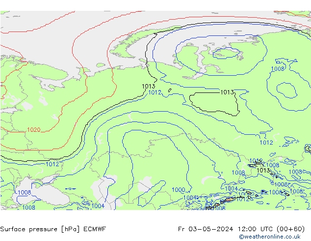 Surface pressure ECMWF Fr 03.05.2024 12 UTC