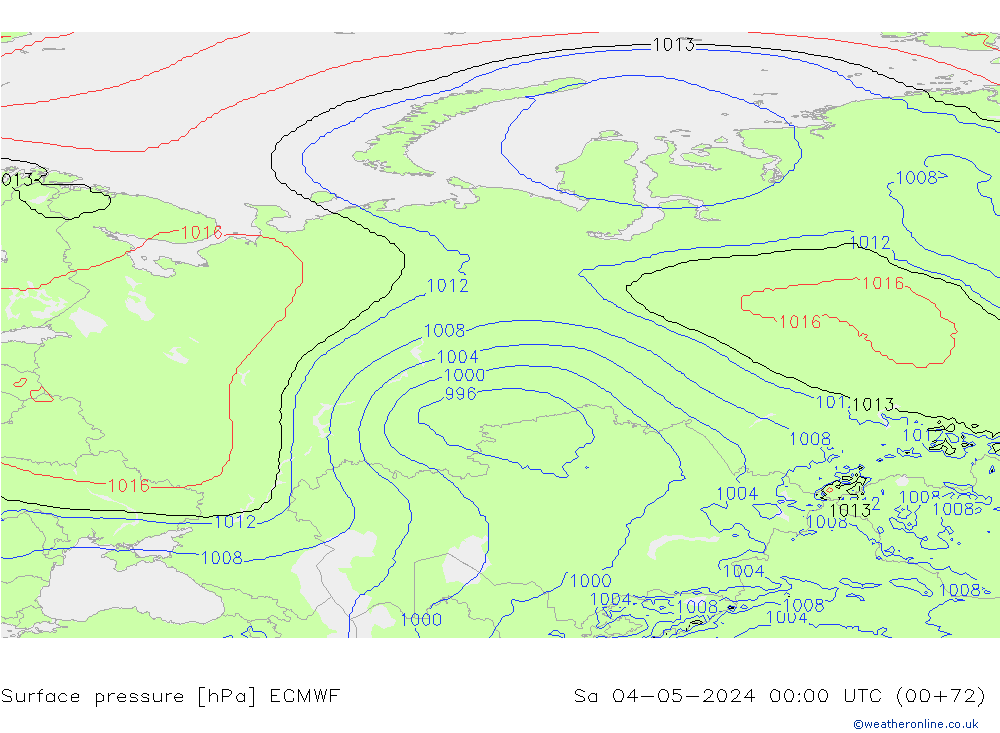 Surface pressure ECMWF Sa 04.05.2024 00 UTC