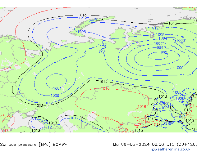 ciśnienie ECMWF pon. 06.05.2024 00 UTC