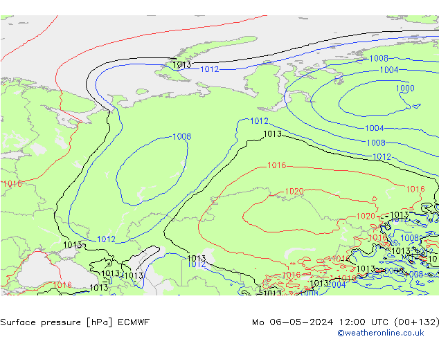 ciśnienie ECMWF pon. 06.05.2024 12 UTC