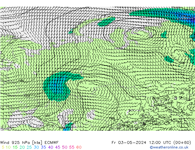 Wind 925 hPa ECMWF Fr 03.05.2024 12 UTC