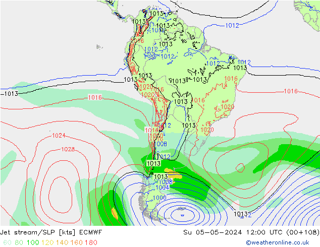 Jet stream/SLP ECMWF Su 05.05.2024 12 UTC