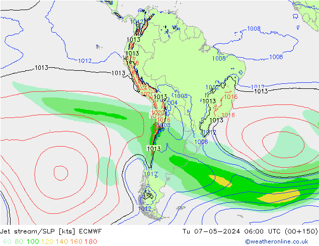 Corriente en chorro ECMWF mar 07.05.2024 06 UTC