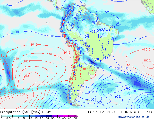 Yağış (6h) ECMWF Cu 03.05.2024 06 UTC