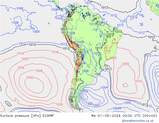 приземное давление ECMWF ср 01.05.2024 00 UTC