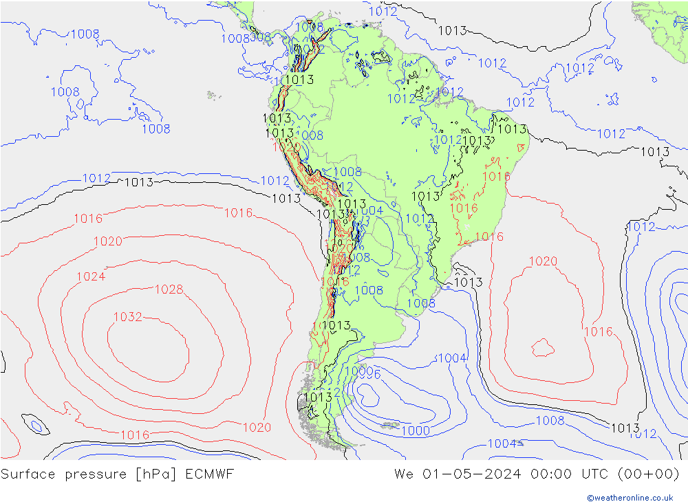 ciśnienie ECMWF śro. 01.05.2024 00 UTC