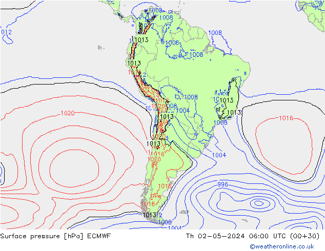 Yer basıncı ECMWF Per 02.05.2024 06 UTC