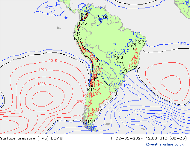 pression de l'air ECMWF jeu 02.05.2024 12 UTC