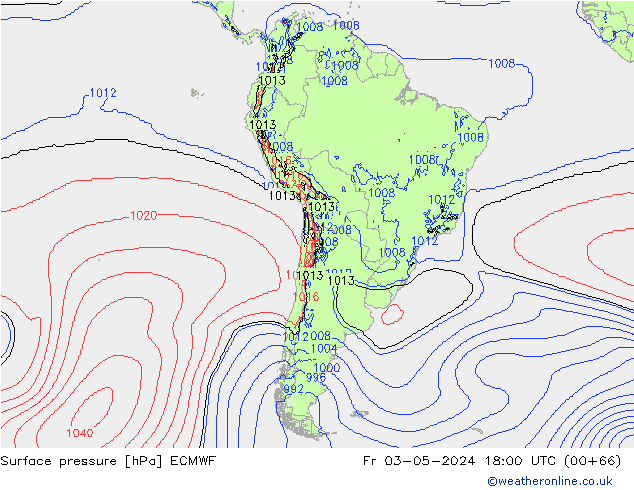 Pressione al suolo ECMWF ven 03.05.2024 18 UTC