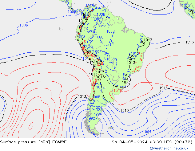 Surface pressure ECMWF Sa 04.05.2024 00 UTC