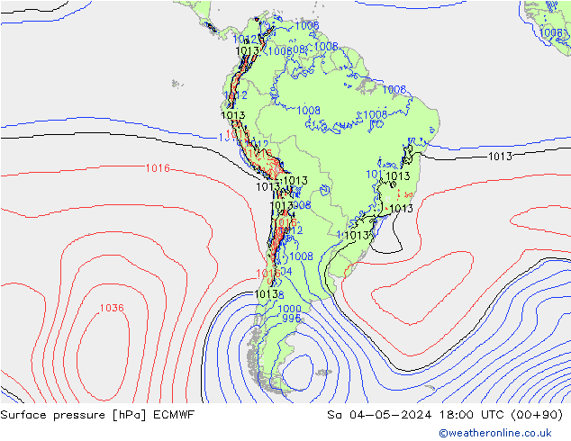 pression de l'air ECMWF sam 04.05.2024 18 UTC