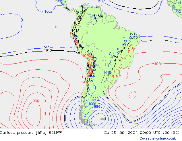 pression de l'air ECMWF dim 05.05.2024 00 UTC