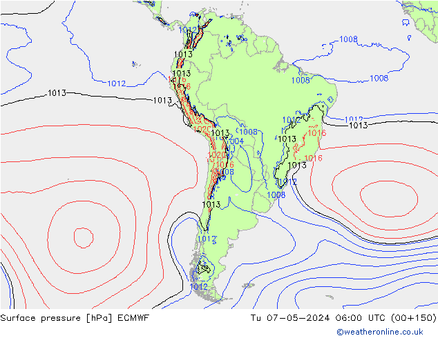 Yer basıncı ECMWF Sa 07.05.2024 06 UTC