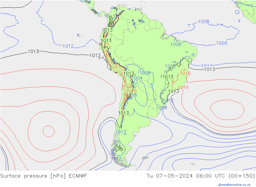 Presión superficial ECMWF mar 07.05.2024 06 UTC