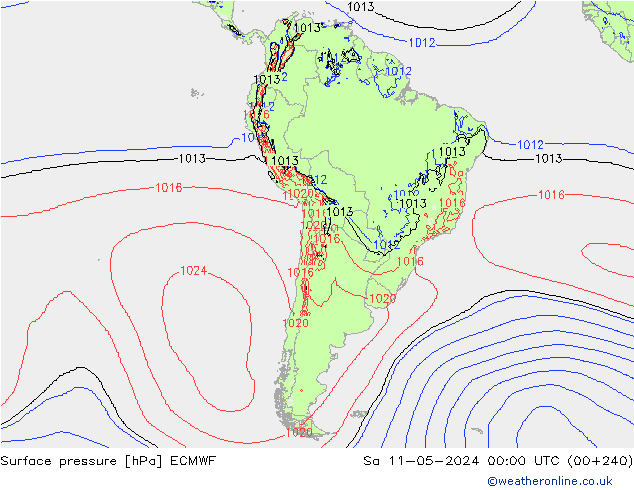 Surface pressure ECMWF Sa 11.05.2024 00 UTC