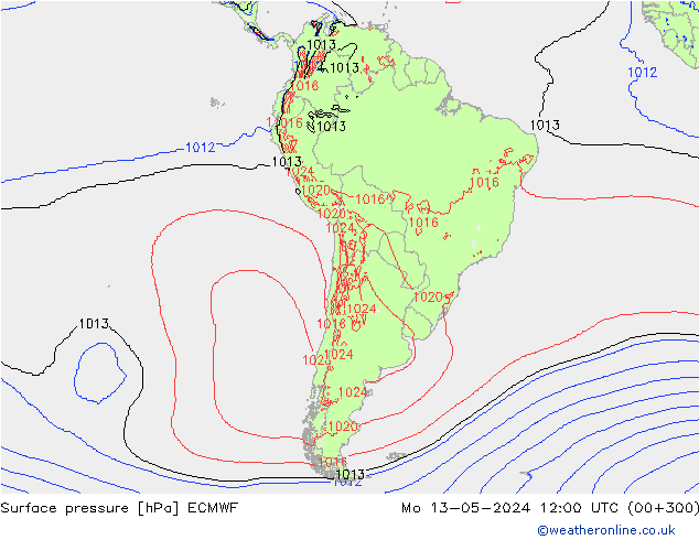 Yer basıncı ECMWF Pzt 13.05.2024 12 UTC