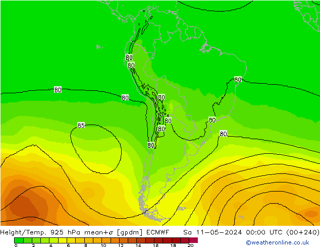 Géop./Temp. 925 hPa ECMWF sam 11.05.2024 00 UTC