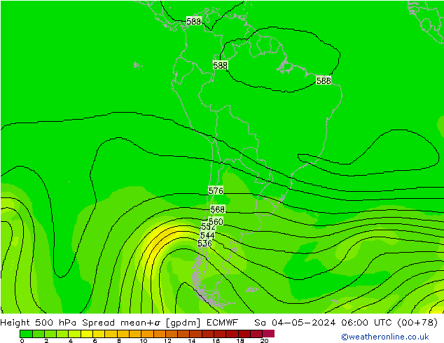 Height 500 hPa Spread ECMWF Sa 04.05.2024 06 UTC