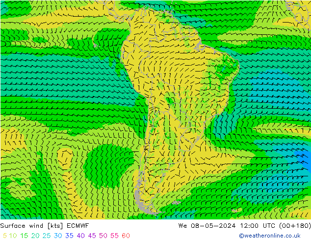 ветер 10 m ECMWF ср 08.05.2024 12 UTC