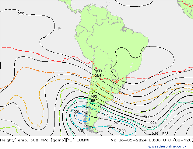 Height/Temp. 500 hPa ECMWF Mo 06.05.2024 00 UTC