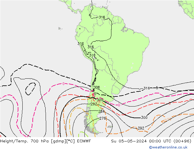 Height/Temp. 700 hPa ECMWF Su 05.05.2024 00 UTC