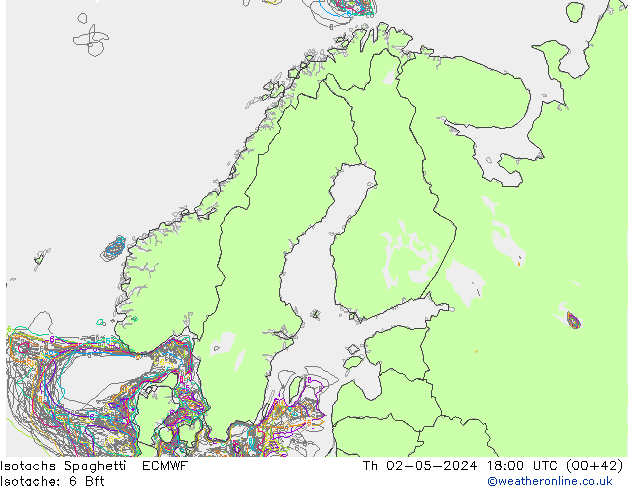 Isotachs Spaghetti ECMWF jeu 02.05.2024 18 UTC