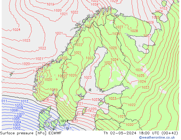 pression de l'air ECMWF jeu 02.05.2024 18 UTC