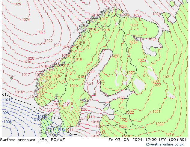 ciśnienie ECMWF pt. 03.05.2024 12 UTC