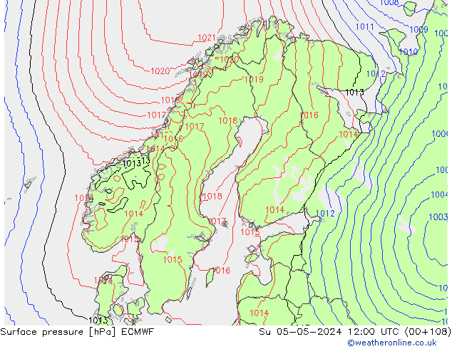 Luchtdruk (Grond) ECMWF zo 05.05.2024 12 UTC