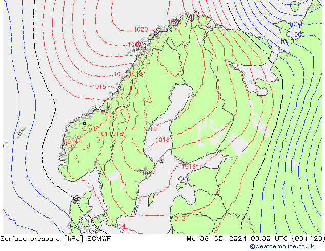 pression de l'air ECMWF lun 06.05.2024 00 UTC